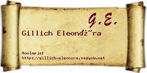 Gillich Eleonóra névjegykártya