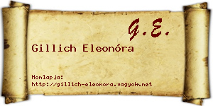 Gillich Eleonóra névjegykártya